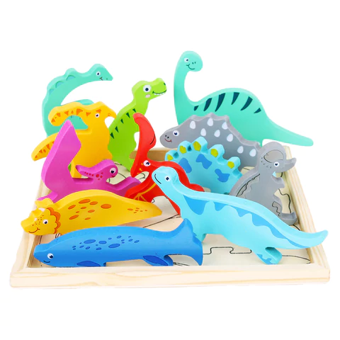 Пазл деревянный развивающий для детей "Динозавры", 17х17 см, BRAUBERG KIDS, 665252 - МСК «Форвард»
