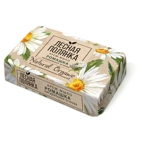 Мыло-крем туалетное 90 г, ЛЕСНАЯ ПОЛЯНКА "Ромашка", натуральная основа, 1100-2 702648