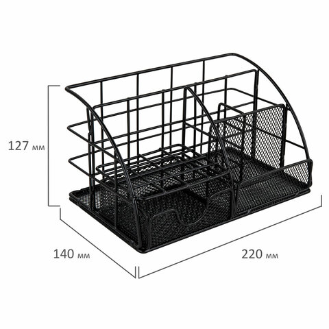 Органайзер для косметики и мелочей металлический 5 секций, MONTE VITA, 140х220х127 мм, чёрный, 272478 - МСК «Форвард»