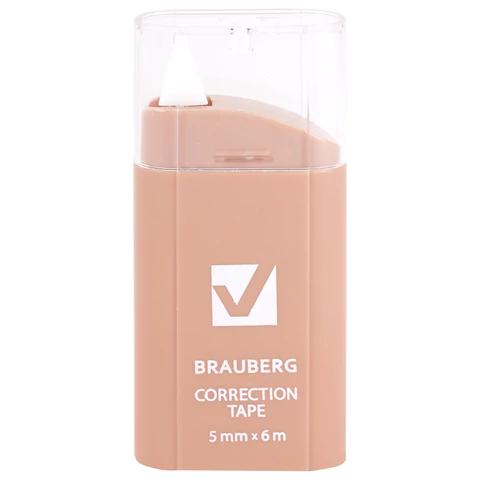 Корректирующая лента BRAUBERG COMPACT PASTEL, 5 мм х 6 м, КОМПЛЕКТ 6 штук, пенал с zip-lock, 272496 - МСК «Форвард»