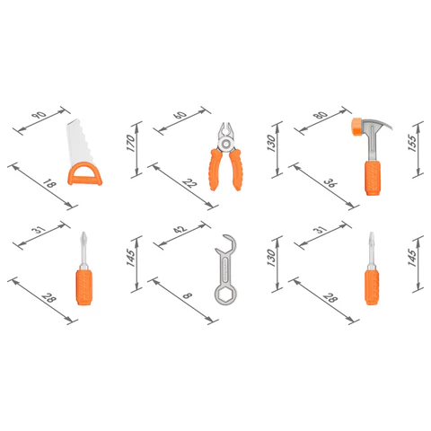 Набор инструментов игрушечный "Маленький мастер", пластиковый, 6 предметов, НОРДПЛАСТ, 544 666470 - МСК «Форвард»