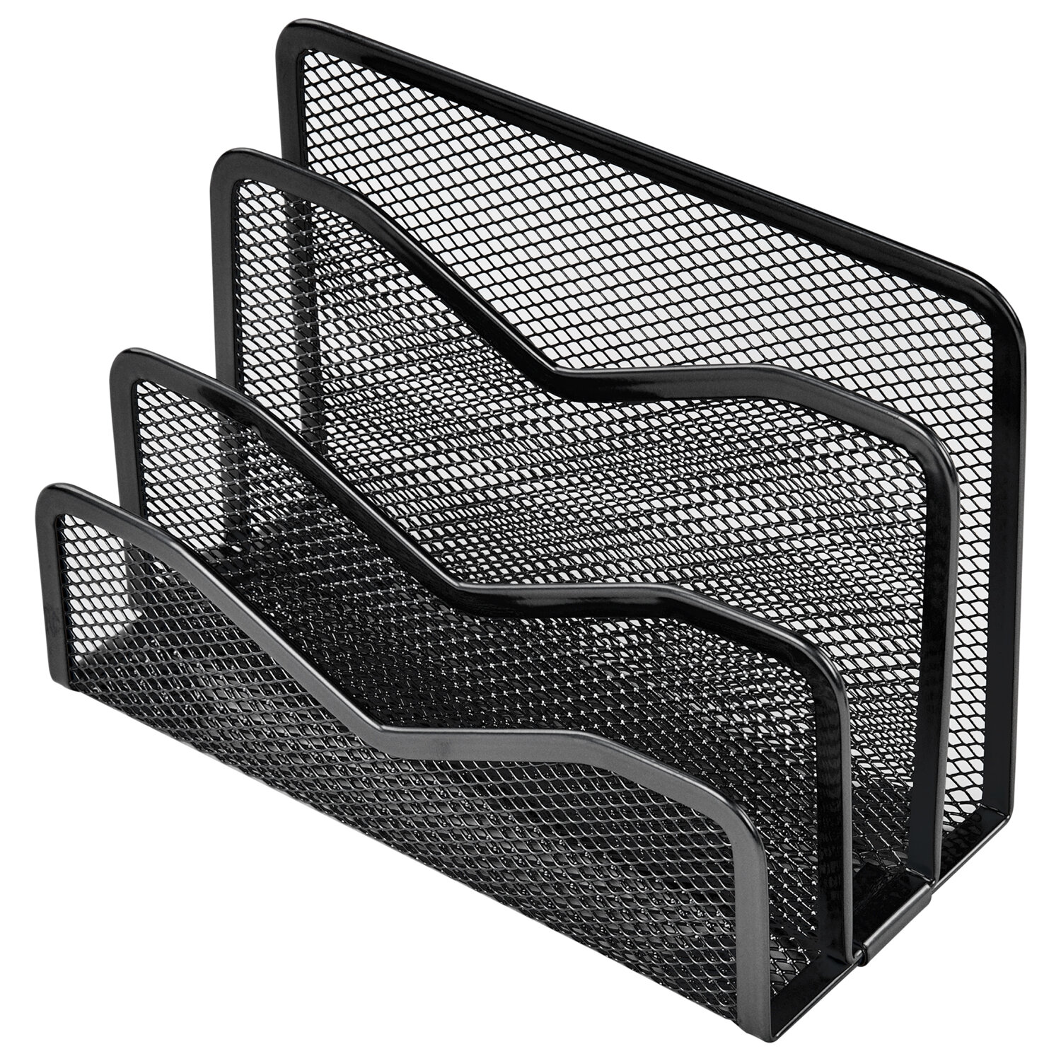 Подставка для бумаг и писем BRAUBERG "Germanium", металл, 3 секции, 122х173х83мм, черная, 231946