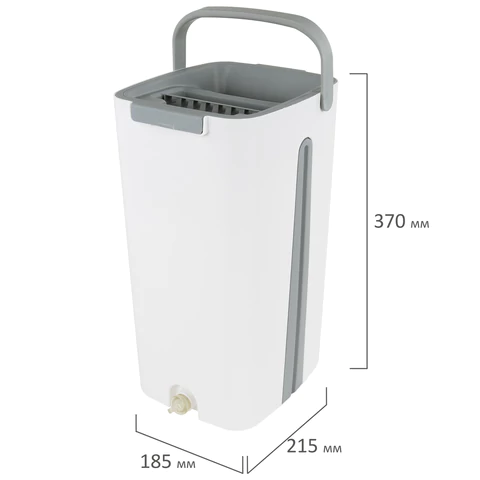 Швабра с отжимом и ведром 11л/9л, двухкамерное, ProClean, насадка из микрофибры карманы с 2-х сторон, белый, LAIMA, 607979 - МСК «Форвард»