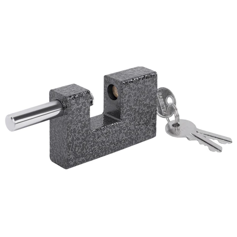 Замок навесной чугунный 80 мм "Гаражный" с полимерным покрытием, 3 ключа, RABBITEX (РАББИТЕКС), 671302 - МСК «Форвард»