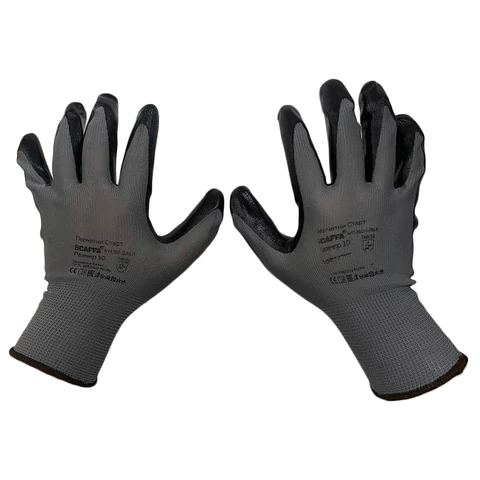Перчатки нейлоновые SCAFFA "Старт", нитриловое покрытие (облив), размер 8, M (средний), 00-01018558 701655