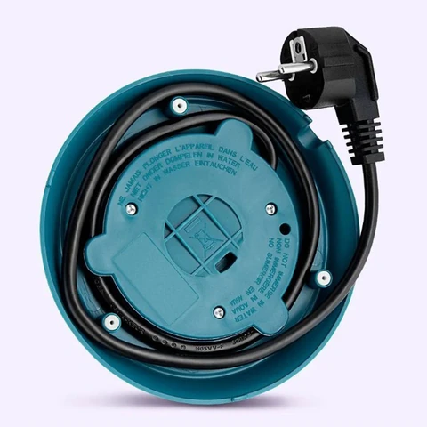 Чайник KITFORT КТ-8725, 1,7 л, 2200 Вт, закрытый нагревательный элемент, сталь/пластик, серебристый/бирюзовый 456022 - МСК «Форвард»