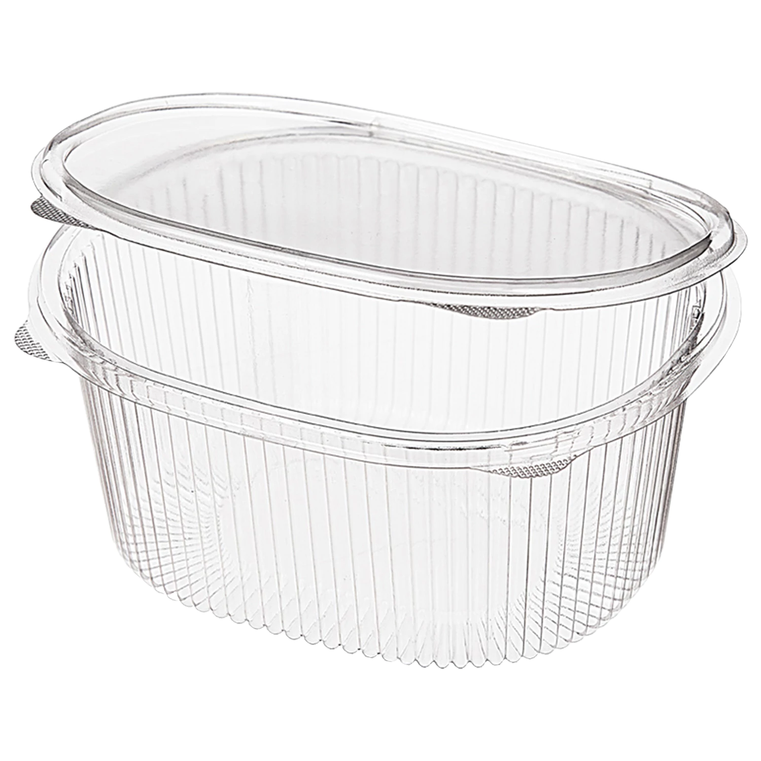 Одноразовый контейнер овальный 1000мл С КРЫШКОЙ ЮП-РКС КОМПЛЕКТ 420шт прозрачный ПЭТ, шк037 ЮУПМ6006 608016