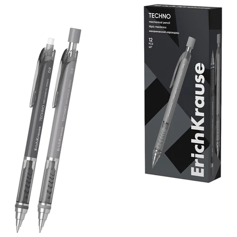 Карандаш механический с автоматической подачей грифеля 0,9 мм, ERICH KRAUSE "Techno", HB, 56014 182139