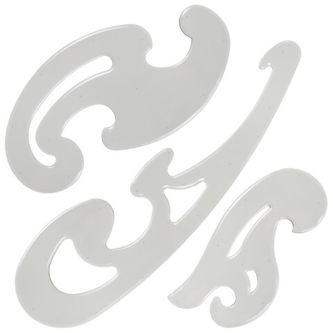 Лекало НАБОР 3 шт, 25 см, 17 см, 12 см, тонированные, ОСТРОВ СОКРОВИЩ, 210784