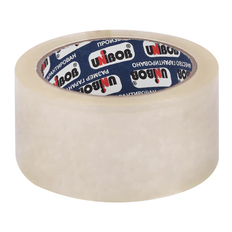 Клейкая лента упаковочная 48мм х 66м, прозрачная, толщина 45 микрон, UNIBOB 600, 29341