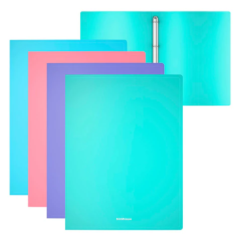 Папка на 4 кольцах ERICH KRAUSE "Diagonal Pastel", 24 мм, до 150 листов, ассорти, 0,6 мм, 49978 минпромторг 273972  - МСК «Форвард»