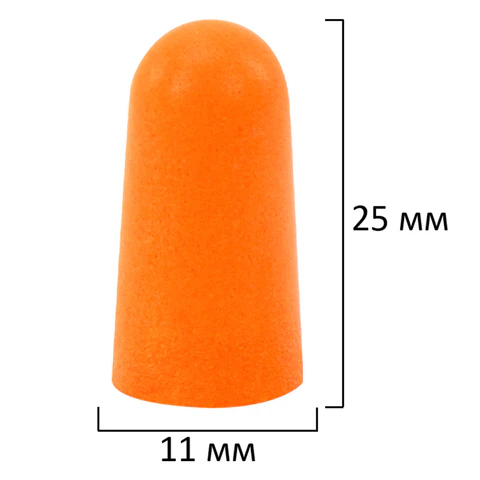 Беруши одноразовые пенополиуретановые без шнурка, КОМПЛЕКТ 500 пар в пакете, SNR 43 дБ, RABBITEX (РАББИТЕКС), 671321 - МСК «Форвард»