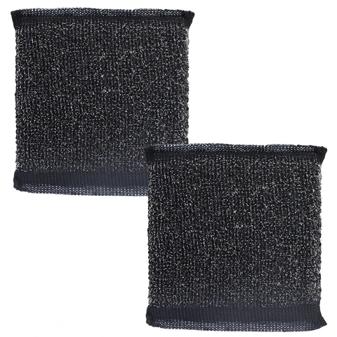 Губка-скрабер 11х10х1,5 см, поролон + металлическая оплетка КОМПЛЕКТ 2 штуки, посуда, уборка, LAIMA, 700058 - МСК «Форвард»