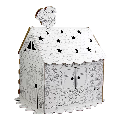 Картонный игровой развивающий Домик-раскраска "Сказочный", высота 130 см, BRAUBERG Kids, 880364 - МСК «Форвард»