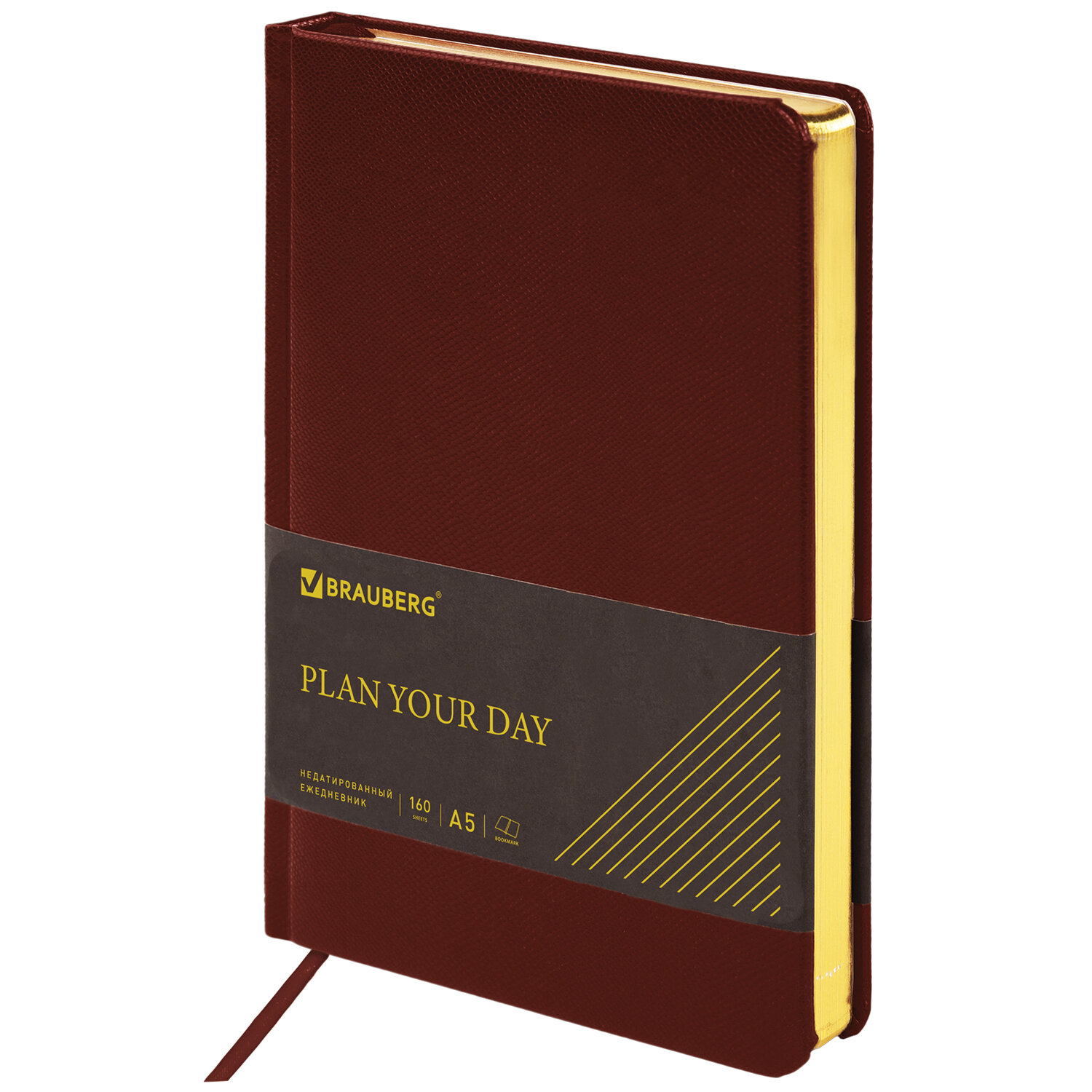 Ежедневник недатированный А5 138х213мм BRAUBERG Iguana под кожу, 160л, темно-коричневый, 125090