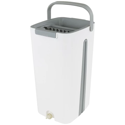 Швабра с отжимом и ведром 11л/9л, двухкамерное, ProClean, насадка из микрофибры карманы с 2-х сторон, белый, LAIMA, 607979 - МСК «Форвард»