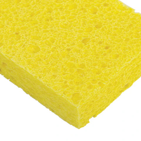 Губки для посуды 110х70х20 мм, ЦЕЛЛЮЛОЗНЫЕ, КОМПЛЕКТ 5 штук, желтые, LAIMA, 700259 - МСК «Форвард»
