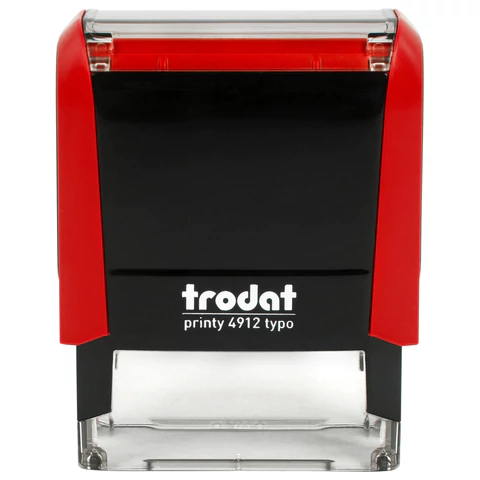 Штамп самонаборный 4-стр., 47х18 мм, синий, TRODAT 4912P4/DB, корпус КРАСНЫЙ, КАССЫ В КОМПЛЕКТЕ, 43218 238366 - МСК «Форвард»