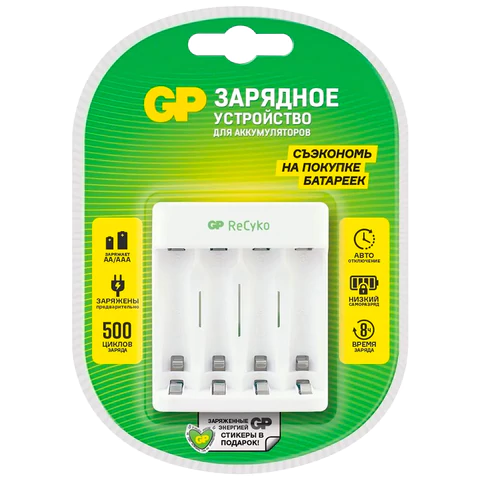 Зарядное устройство GP Е411 для 4-х аккумуляторов, блистер, Е411CS-2CR1 456698 - МСК «Форвард»