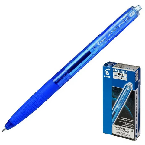Ручка шариковая автоматическая с грипом PILOT Super Grip G, СИНЯЯ, 0,7 мм, линия 0,21 мм, BPGG-8R-F, BPGG-8R-F L 144712 - МСК «Форвард»