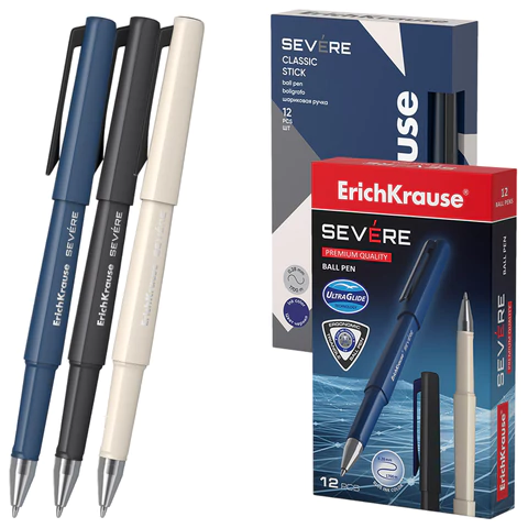 Ручка шариковая ERICH KRAUSE "Severe Stick Classic", СИНЯЯ, корпус ассорти,0,7 мм, линия 0,28 мм, 48079 144575 - МСК «Форвард»