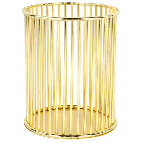 Органайзер стаканчик для косметики и мелочей MONTE VITA, металлический, 100х80 мм, золото, 272484 - МСК «Форвард»