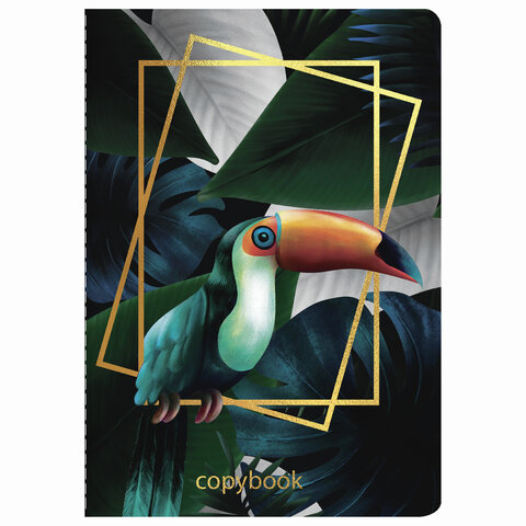 Тетрадь A5 (147х210мм) 40л сшивка клетка  SoftTouch фольга, 70г/м, ТУКАН, BRAUBERG, 403775