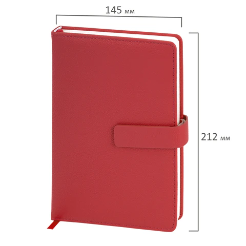 Ежедневник в подарочном наборе 5 в 1, А5, 145x212 мм, BRAUBERG "President", под кожу, 160 листов, красный, 116851 - МСК «Форвард»