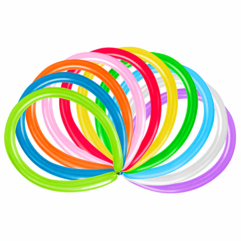 Шары воздушные д/модел. ЗОЛОТАЯ СКАЗКА, 2х60"(5х150см), КОМПЛЕКТ 10шт с насосом, ассорти, 105009