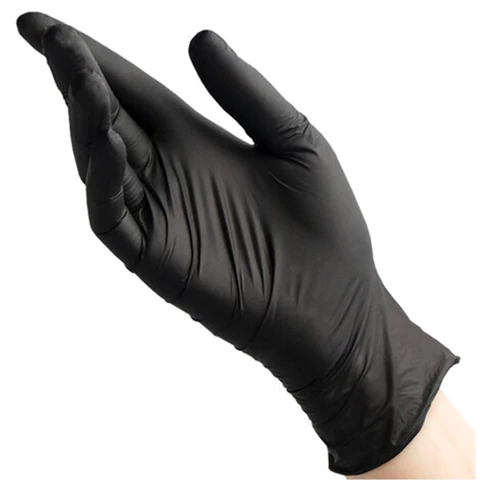 Перчатки нитриловые смотровые 50 пар (100 штук), размер 7-8, M (средний), черные, BENOVY Nitrile Chlorinated, М 631634 ЧЕСТНЫЙ ЗНАК! - МСК «Форвард»