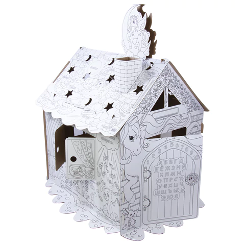 Картонный игровой развивающий Домик-раскраска "Для маленькой принцессы" высота 130 см, BRAUBERG KIDS, 880363 - МСК «Форвард»