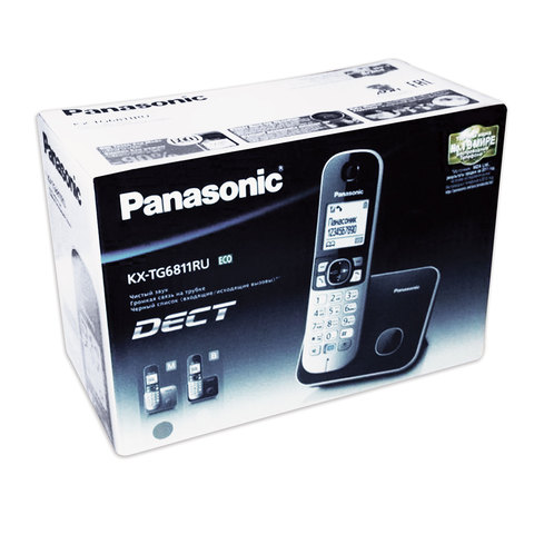 Радиотелефон PANASONIC KX-TG6811RUM, память 50 номеров, АОН, повтор, спикерфон, полифония, 10-100 м, серый 262040 - МСК «Форвард»