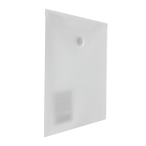 Папка-конверт с кнопкой МАЛОГО ФОРМАТА (105х148 мм), А6, матовая прозрач, 0,18 мм, BRAUBERG, 227321