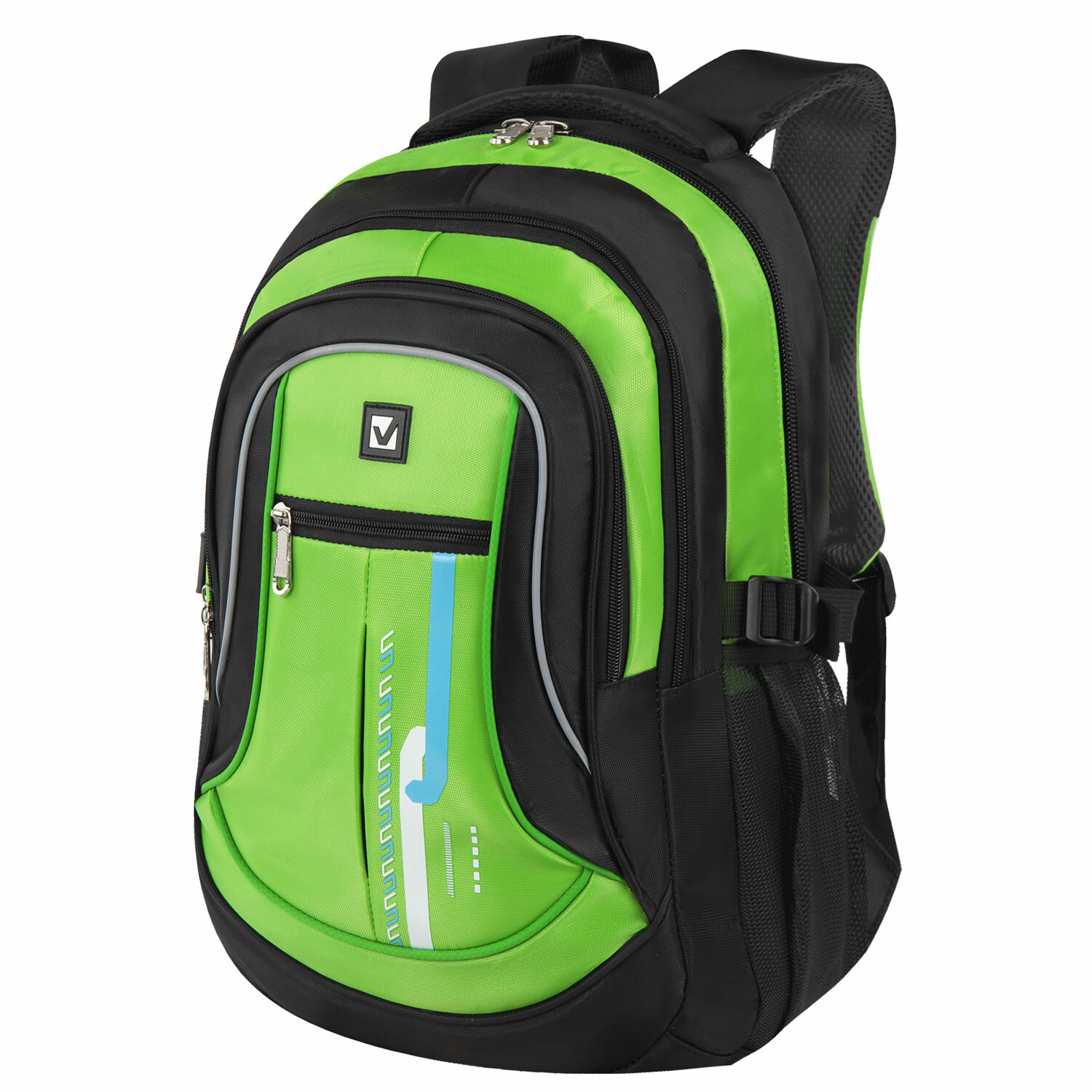 Рюкзак BRAUBERG HIGH SCHOOL универсальный, 3 отделения, Лайм, черный/салатовый, 46х31х18 см, 225524