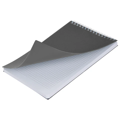 Блокнот А5, 80 л., силиконовый гребень, обложка пластик, клетка, BRAUBERG, серый, 117562 - МСК «Форвард»