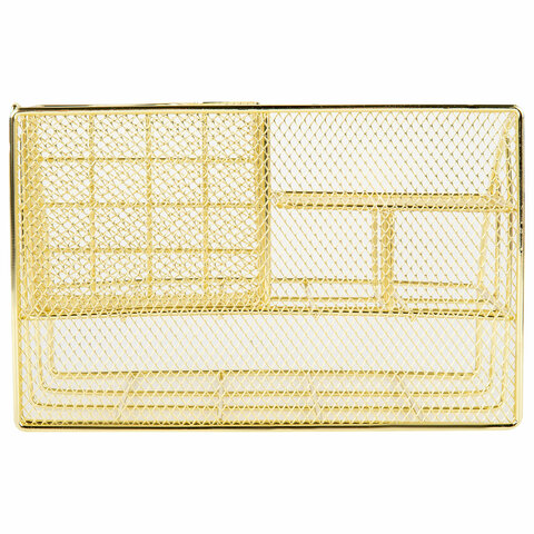 Органайзер для косметики и мелочей металлический 5 секций, MONTE VITA, 140х220х127 мм, золото, 272477 - МСК «Форвард»