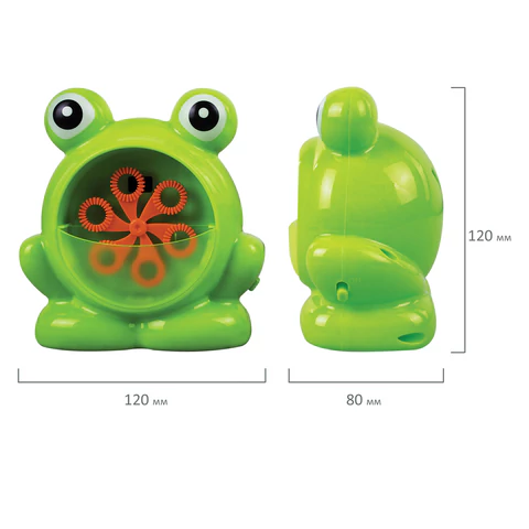 Машинка автоматическая для мыльных пузырей "ЛЯГУШОНОК", 50 мл, ЮНЛАНДИЯ, 664481  - МСК «Форвард»