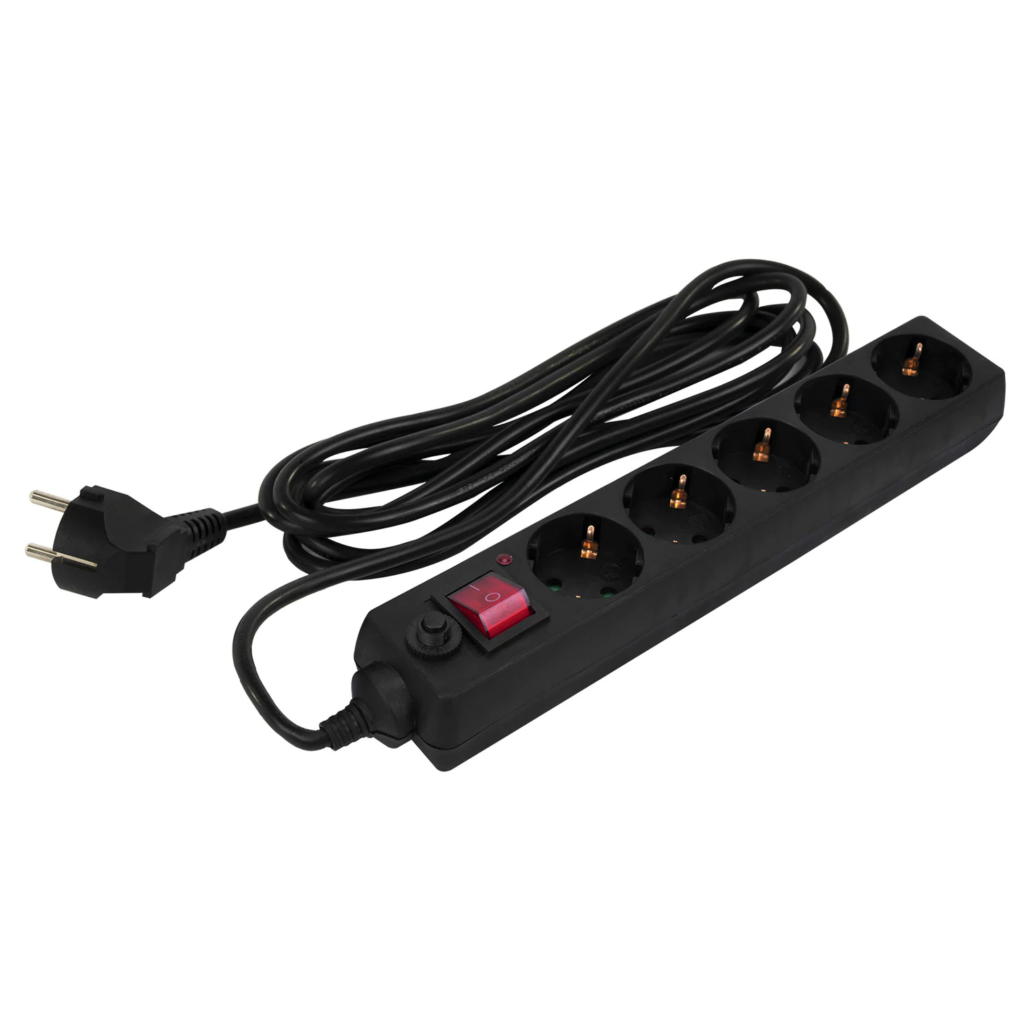 Сетевой фильтр SONNEN U-3513,5 розеток, заземление, выключатель, 10А, длина 3м, черный, 513489