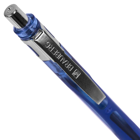 Ручка шариковая автоматическая с грипом BRAUBERG "STYLE RT", СИНЯЯ, игольчатый наконечник 0,7 мм, линия письма 0,35 мм, 144324 - МСК «Форвард»