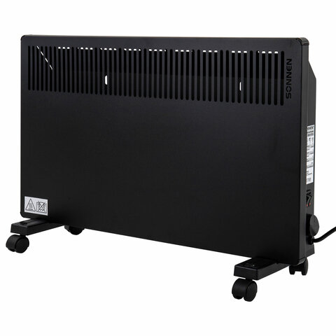 Обогреватель-конвектор SONNEN TEPLO-15, 1500 Вт, Х-образный нагревательный элемент, черный, сделано в России, 457628