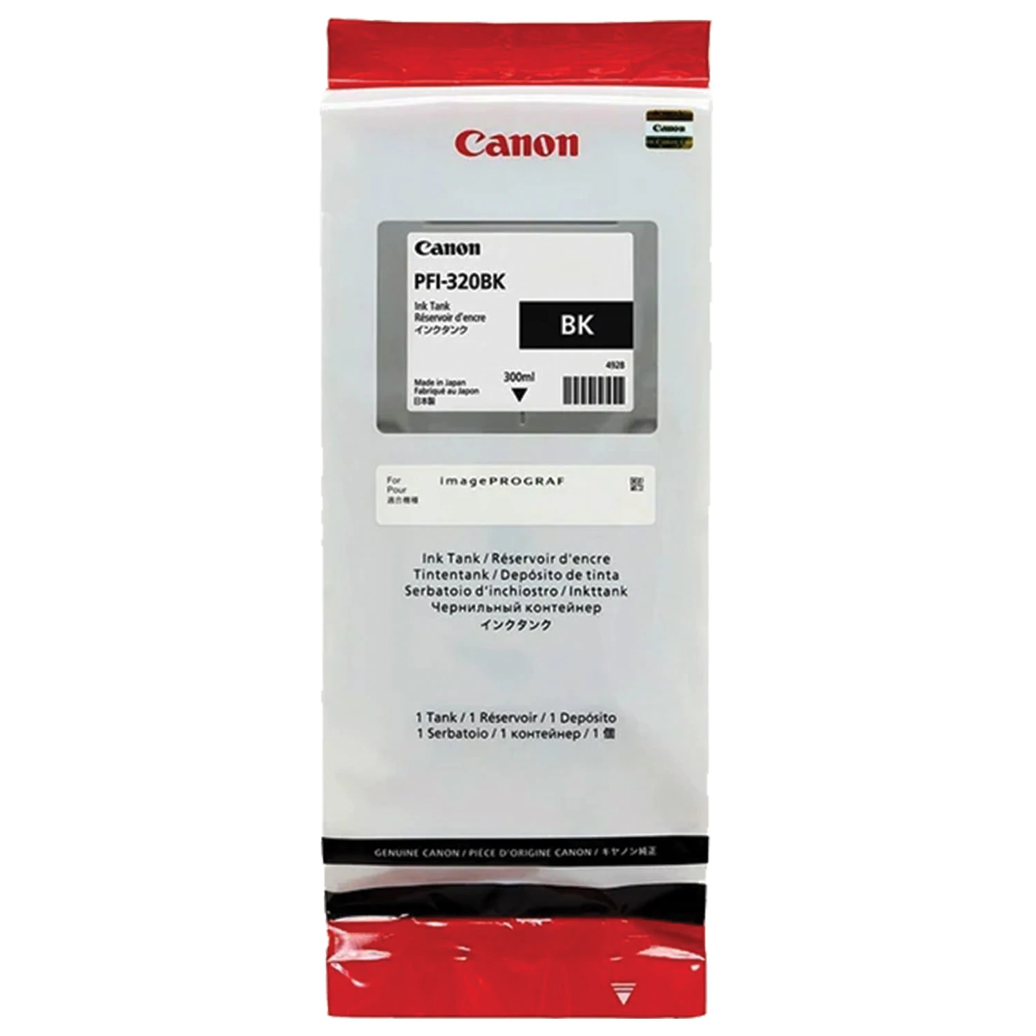 Картридж струйный CANON (PFI-320BK) для imagePROGRAF TM-200/205/300/305, черный, 300мл, ориг 2890C00 363498 под заказ 8дней