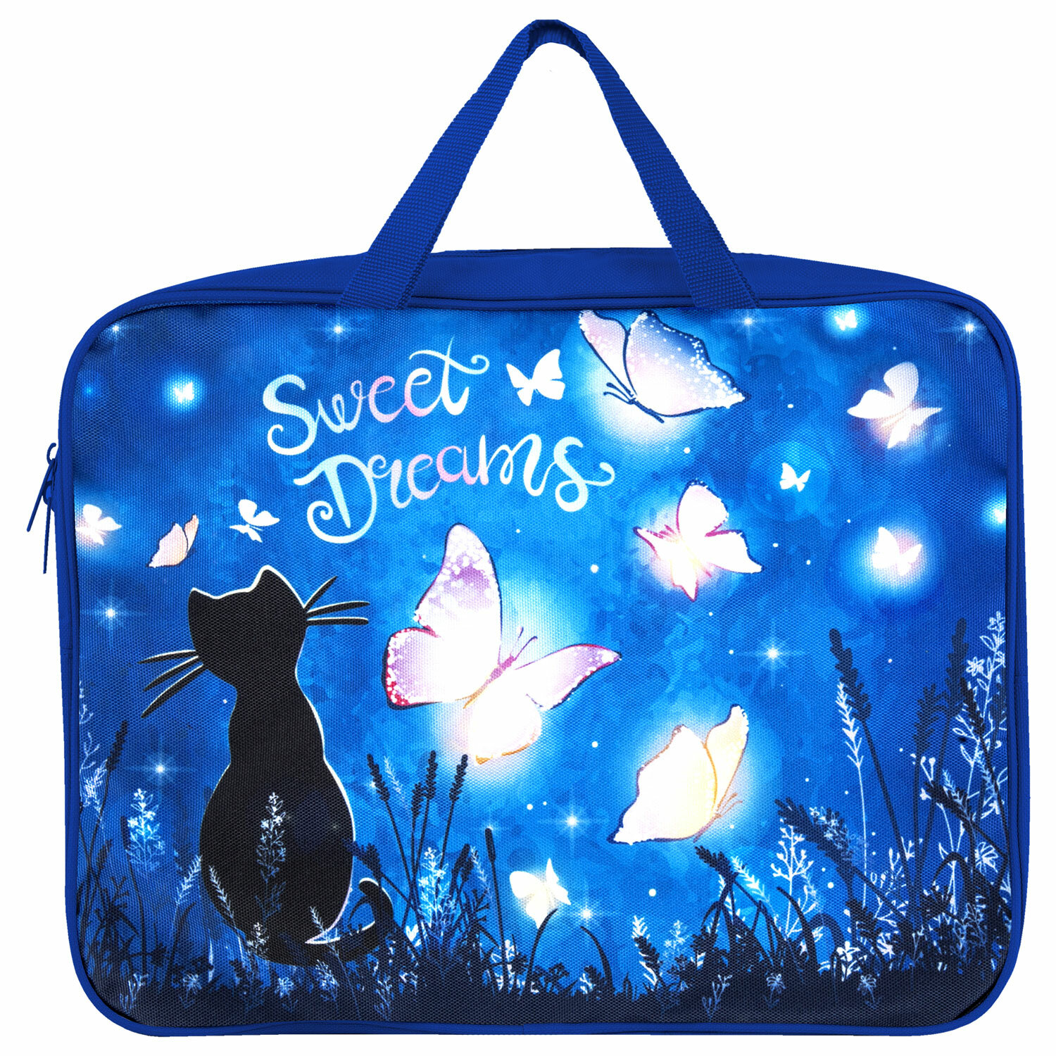 Папка на молнии с ручками BRAUBERG А4, 1 отделение, полиэстер, 80мм, Sweet dreams, 270959