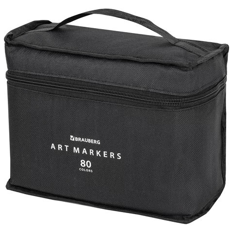 Маркеры для скетчинга двусторонние, НАБОР 80 шт., текстильный чехол, BRAUBERG, 152233 - МСК «Форвард»