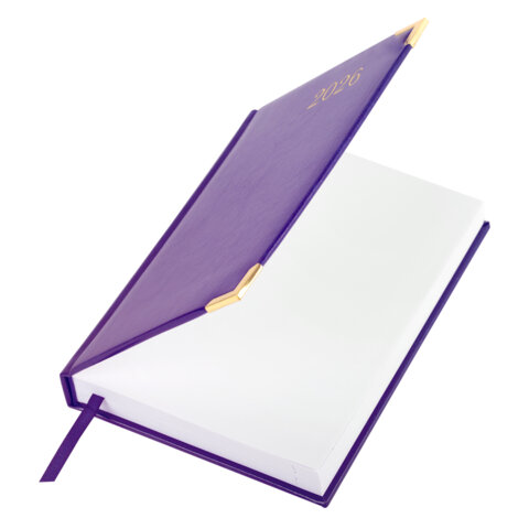 Ежедневник датированный 2026, А5, 138x213 мм, BRAUBERG "Senator", под кожу, фиолетовый, 117093 - МСК «Форвард»