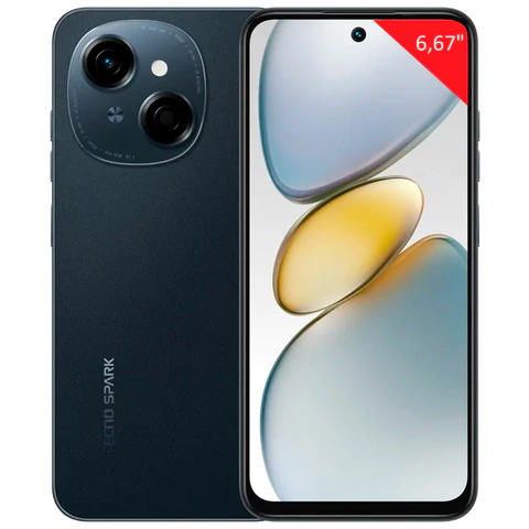 Смартфон TECNO SPARK GO1, 2 SIM, 6,67", 4.5G, 13/8 Мп, 4/64 ГБ, черный, пластик, TCN-KL4.4.64.BK 263201