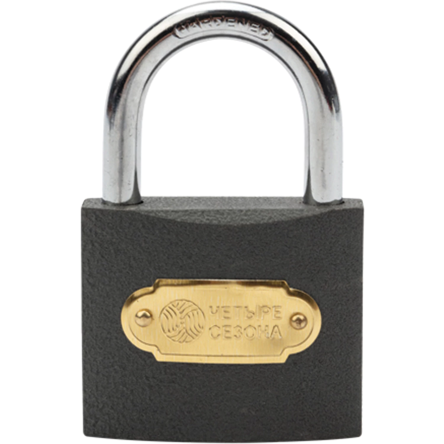 Замок навесной, ширина 50мм, чугун, дужка d-7,4мм, английский, 3 ключа, ЧЕТЫРЕ СЕЗОНА, в блистере 671001