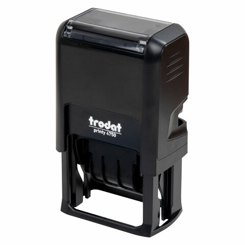 Датер со свободным полем, оттиск 41 х 24 мм, синий, TRODAT 4750 PRINTY 4.0, корпус черный, 141304 238360 - МСК «Форвард»