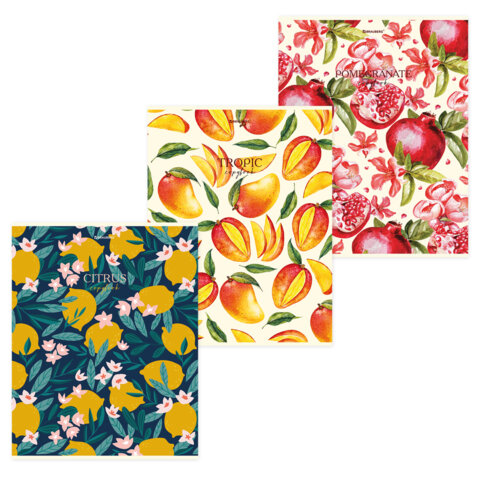 Тетрадь А4 96л. BRAUBERG скоба, клетка, глянцевый лак, FRUITS, 404066