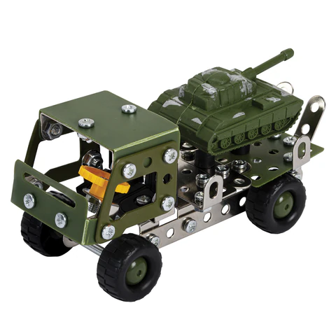 Конструктор металлический "Грузовик с танком", с подвижными деталями, 133 элемента, BAMBOX (БАМБОКС), 666363 - МСК «Форвард»