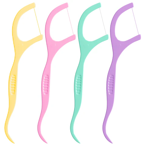 Зубочистки-флоссеры с зубной нитью "200 шт. (4х50 шт.) + 20 в подарок!", ВКУС МЯТЫ И ФРУКТОВ, LAIMA DENT, 609408 - МСК «Форвард»